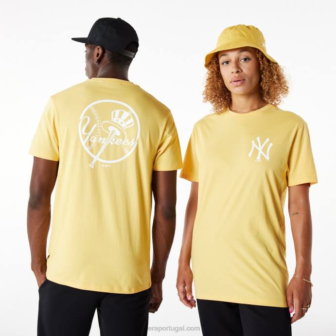 FFTN3113 New Era camiseta amarela pastel essencial da new york yankees league