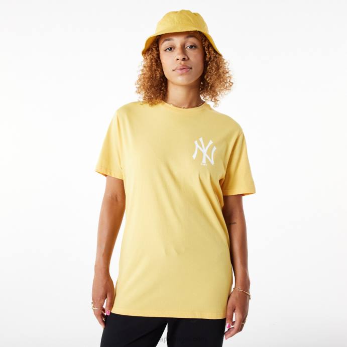 FFTN3113 New Era camiseta amarela pastel essencial da new york yankees league