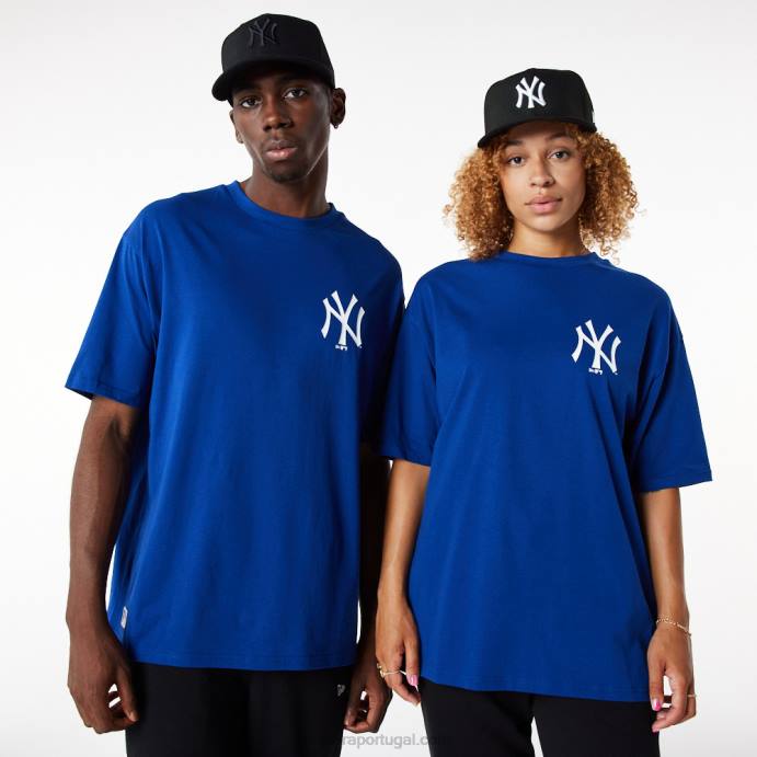 FFTN3114 New Era camiseta oversized azul essencial da new york yankees league