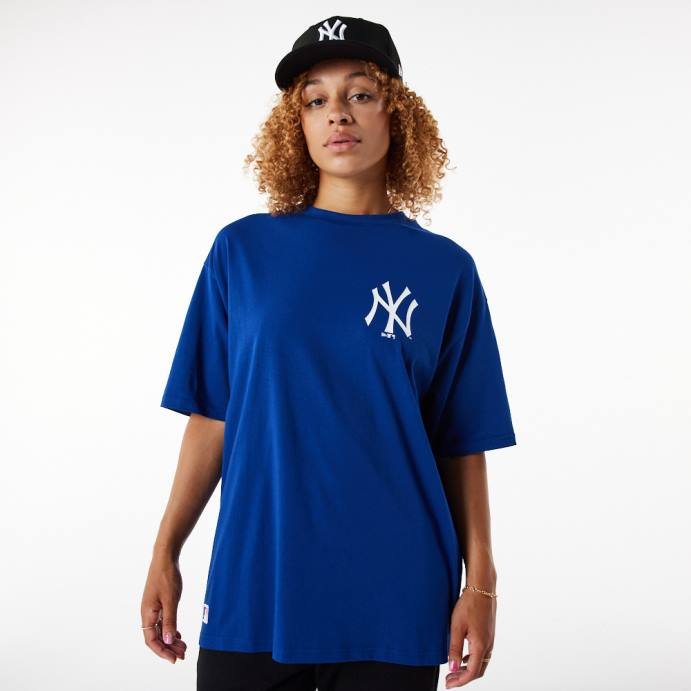 FFTN3114 New Era camiseta oversized azul essencial da new york yankees league