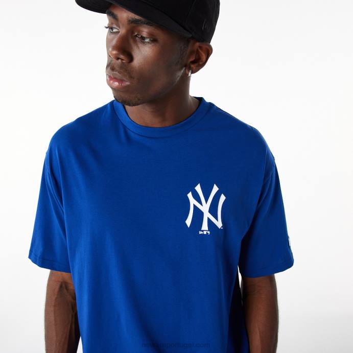 FFTN3114 New Era camiseta oversized azul essencial da new york yankees league