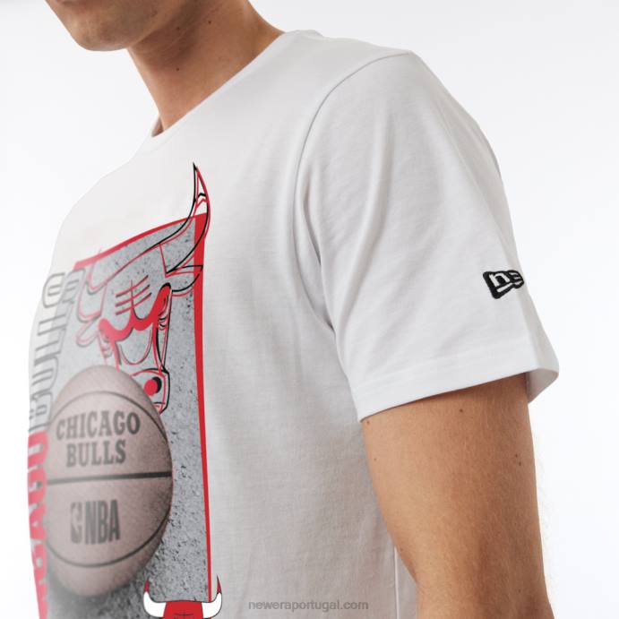 FFTN3116 New Era chicago bulls nba t-shirt branca com estampa hoop