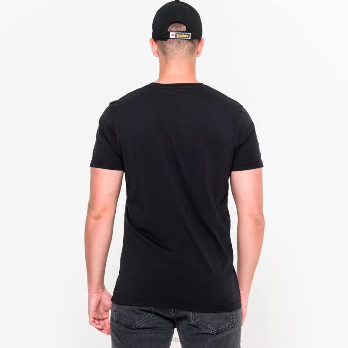 FFTN3118 New Era camiseta preta com logo da equipe pittsburgh steelers