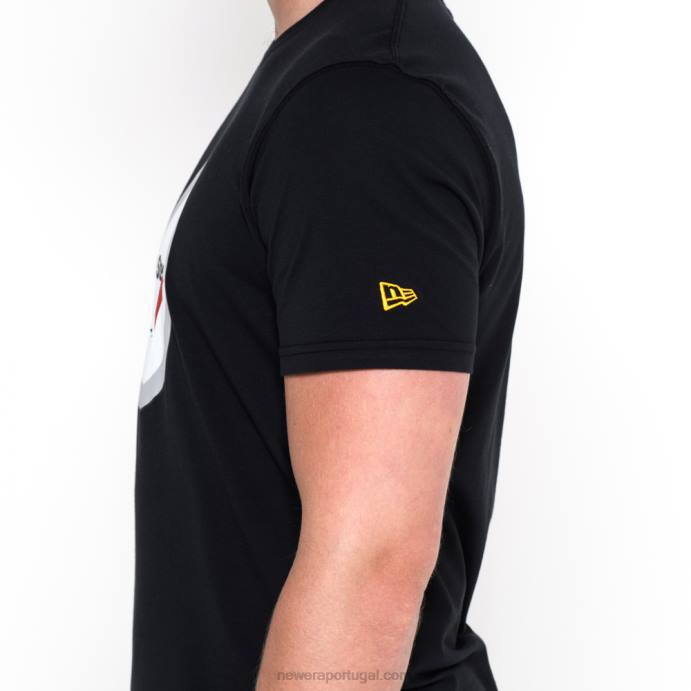 FFTN3118 New Era camiseta preta com logo da equipe pittsburgh steelers