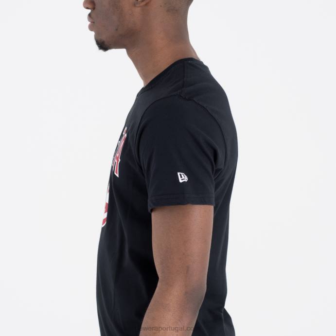 FFTN3119 New Era camiseta preta com logo do time atlanta hawks