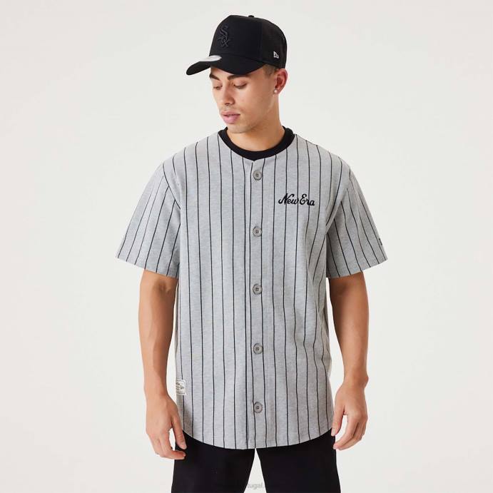 FFTN3120 New Era jersey cinza médio risca de giz