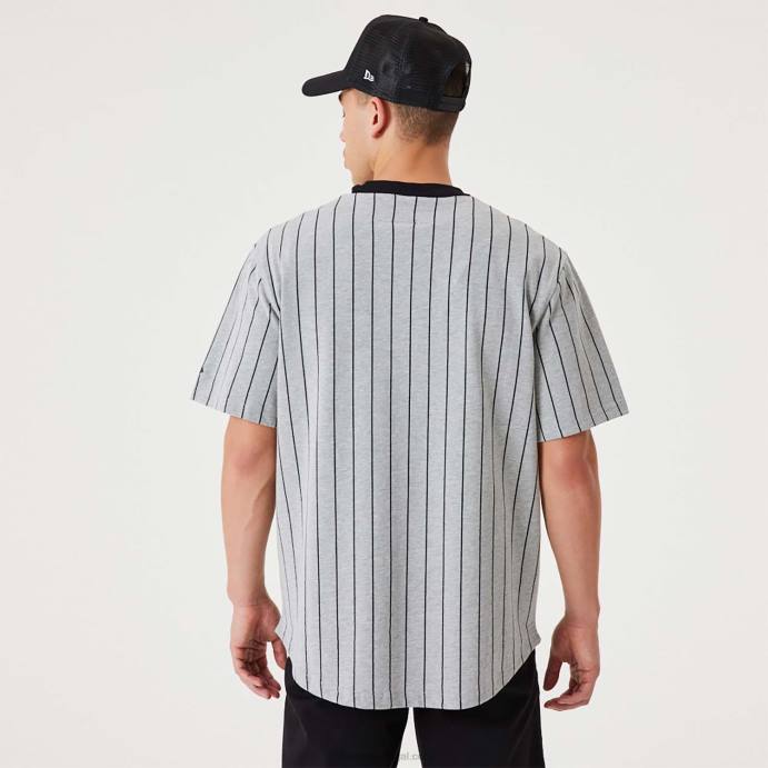 FFTN3120 New Era jersey cinza médio risca de giz