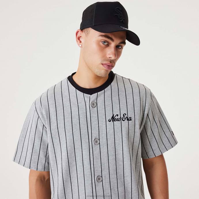 FFTN3120 New Era jersey cinza médio risca de giz