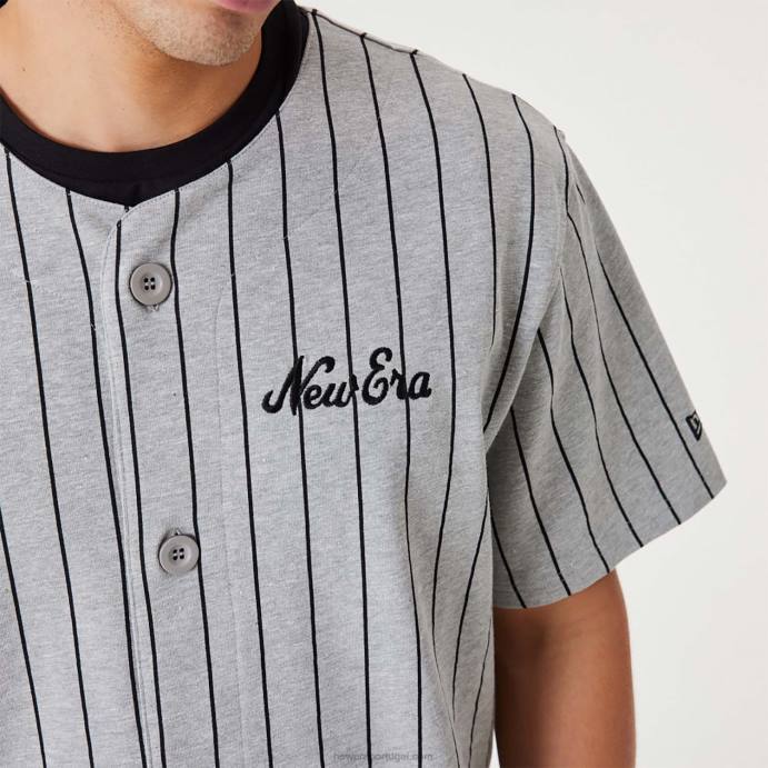 FFTN3120 New Era jersey cinza médio risca de giz