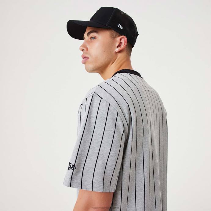 FFTN3120 New Era jersey cinza médio risca de giz