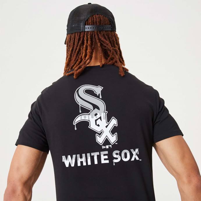 FFTN3122 New Era camiseta preta chicago white sox mlb drip logo