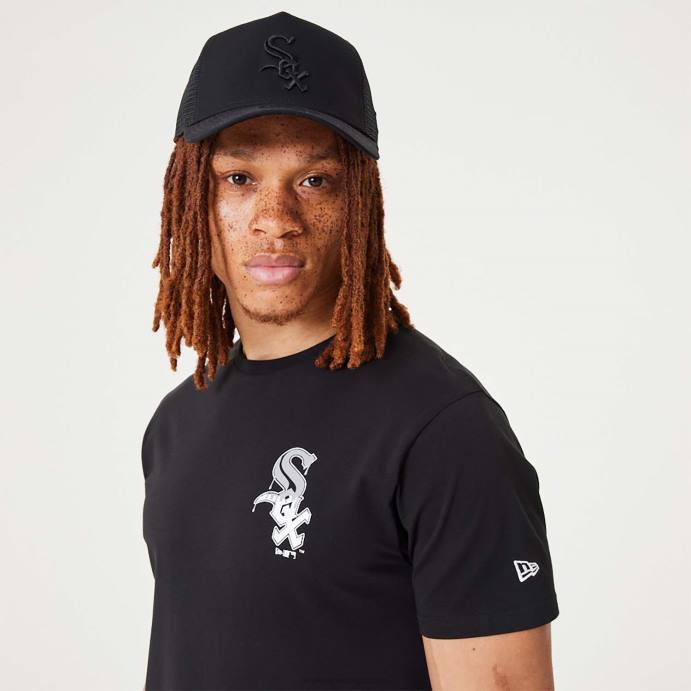 FFTN3122 New Era camiseta preta chicago white sox mlb drip logo