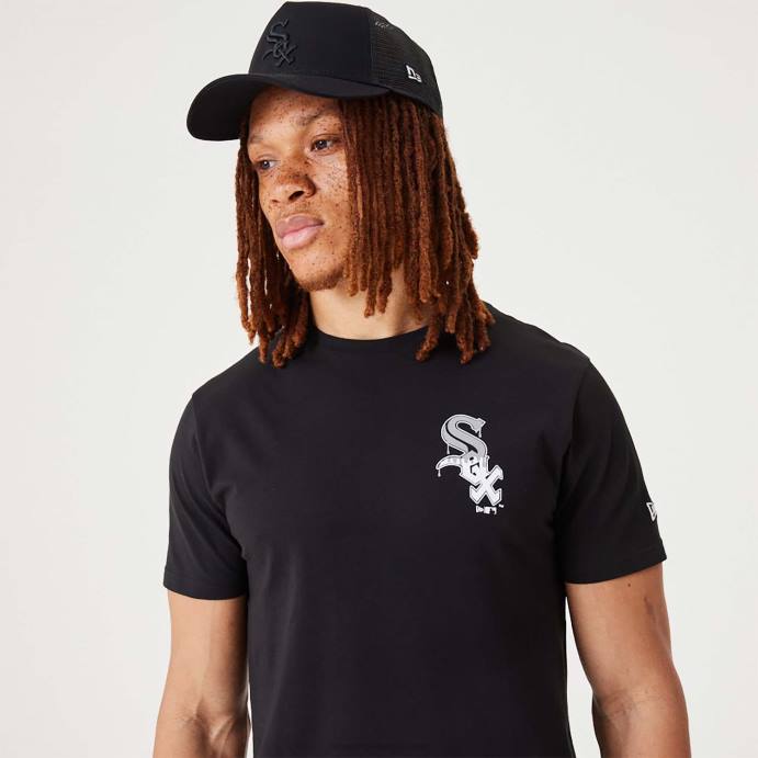 FFTN3122 New Era camiseta preta chicago white sox mlb drip logo