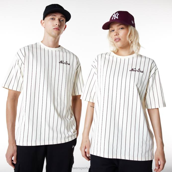 FFTN3123 New Era camiseta branca oversized risca de giz