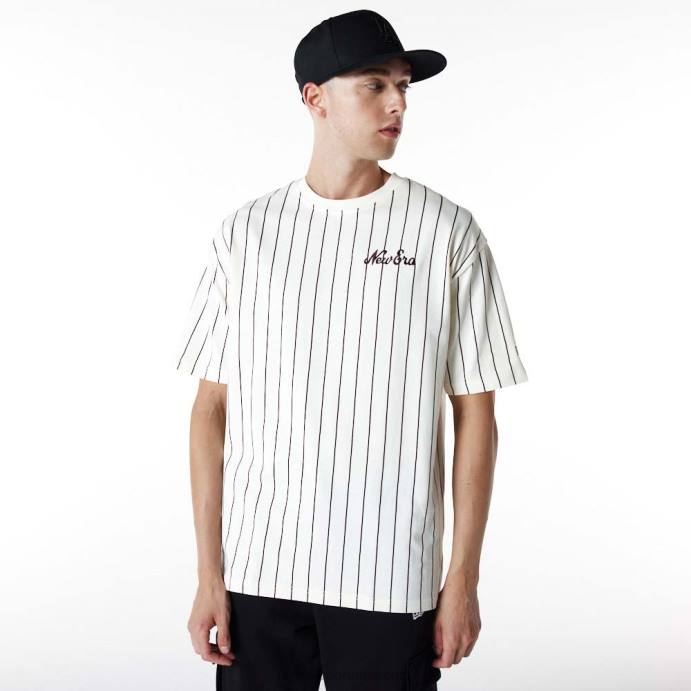 FFTN3123 New Era camiseta branca oversized risca de giz