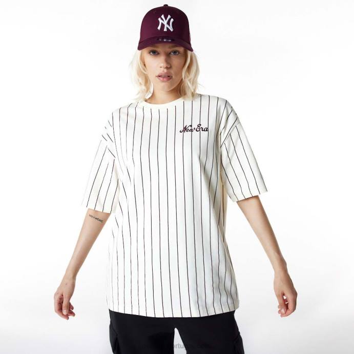 FFTN3123 New Era camiseta branca oversized risca de giz