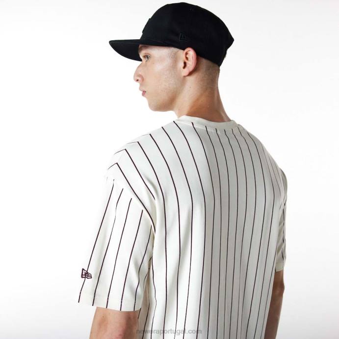 FFTN3123 New Era camiseta branca oversized risca de giz
