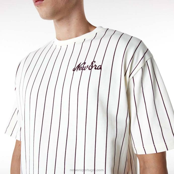 FFTN3123 New Era camiseta branca oversized risca de giz