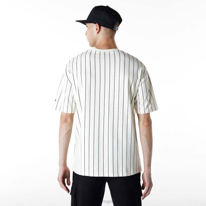 FFTN3123 New Era camiseta branca oversized risca de giz