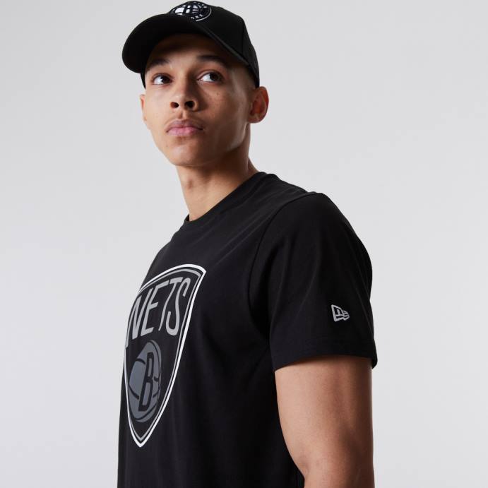 FFTN3124 New Era brooklyn nets t-shirt nba com logótipo preto