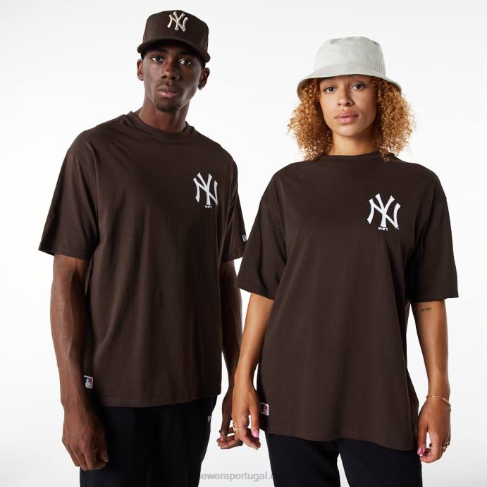 FFTN3125 New Era camiseta oversized marrom essencial da new york yankees league