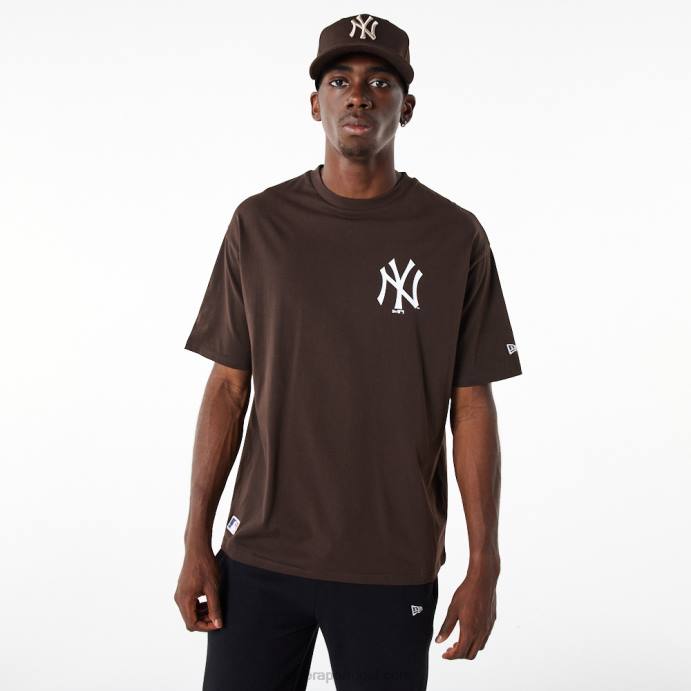 FFTN3125 New Era camiseta oversized marrom essencial da new york yankees league