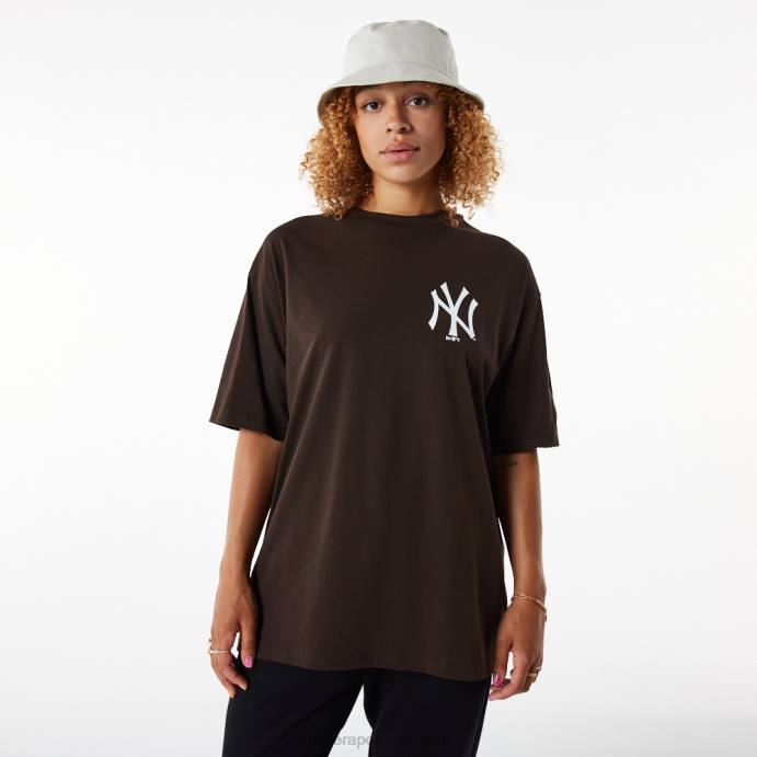 FFTN3125 New Era camiseta oversized marrom essencial da new york yankees league