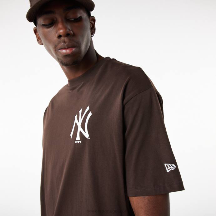 FFTN3125 New Era camiseta oversized marrom essencial da new york yankees league