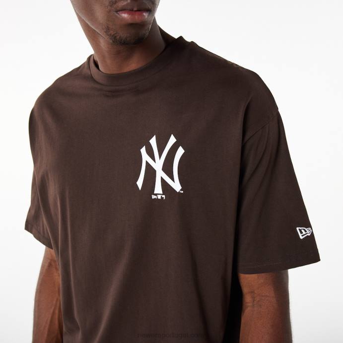 FFTN3125 New Era camiseta oversized marrom essencial da new york yankees league