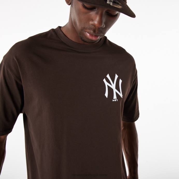 FFTN3125 New Era camiseta oversized marrom essencial da new york yankees league