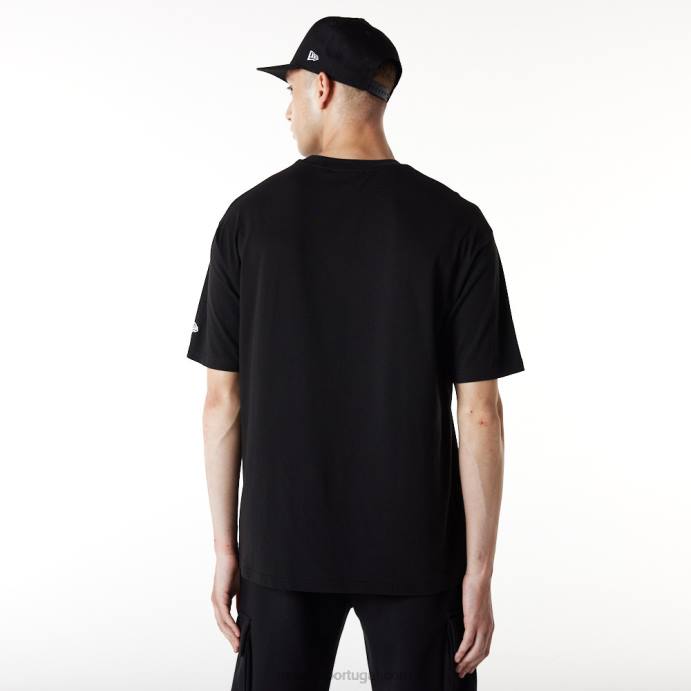FFTN3126 New Era camiseta oversized preta chicago white sox league essencial