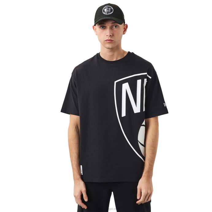 FFTN3127 New Era brooklyn nets camiseta nba side logo preta