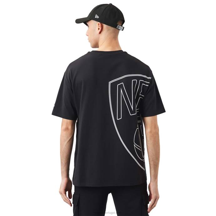 FFTN3127 New Era brooklyn nets camiseta nba side logo preta