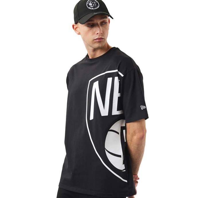 FFTN3127 New Era brooklyn nets camiseta nba side logo preta