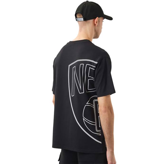 FFTN3127 New Era brooklyn nets camiseta nba side logo preta