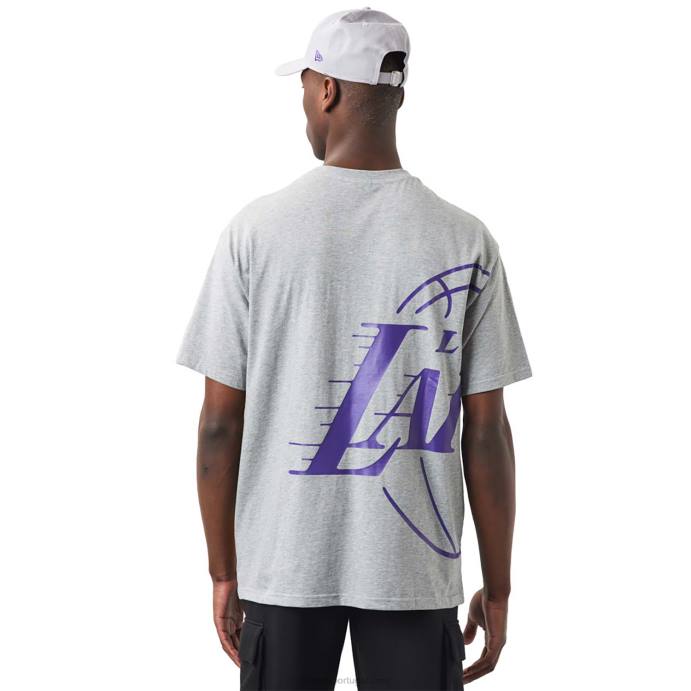 FFTN3128 New Era camiseta cinza la lakers nba side logo