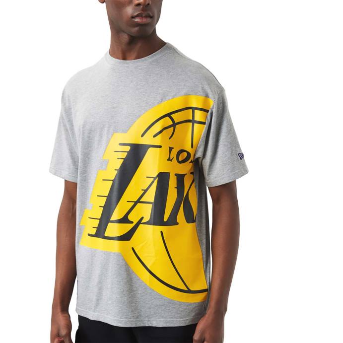 FFTN3128 New Era camiseta cinza la lakers nba side logo