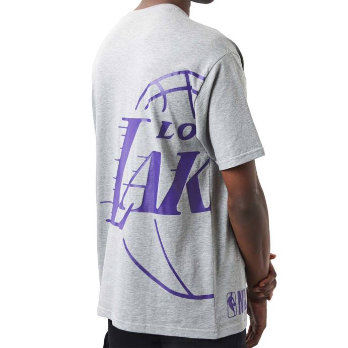FFTN3128 New Era camiseta cinza la lakers nba side logo