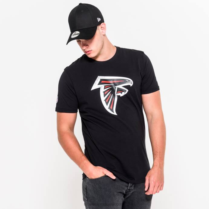 FFTN3131 New Era camiseta preta com logo do time atlanta falcons