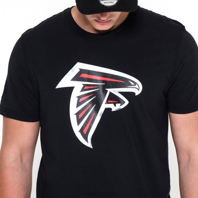 FFTN3131 New Era camiseta preta com logo do time atlanta falcons