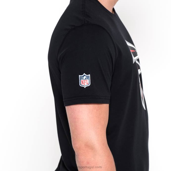 FFTN3131 New Era camiseta preta com logo do time atlanta falcons