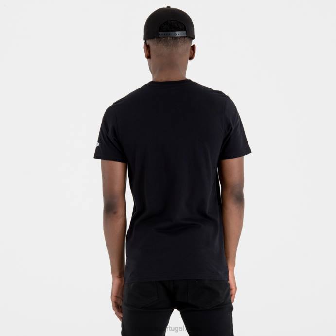 FFTN3132 New Era camiseta preta com logo do time san antonio spurs
