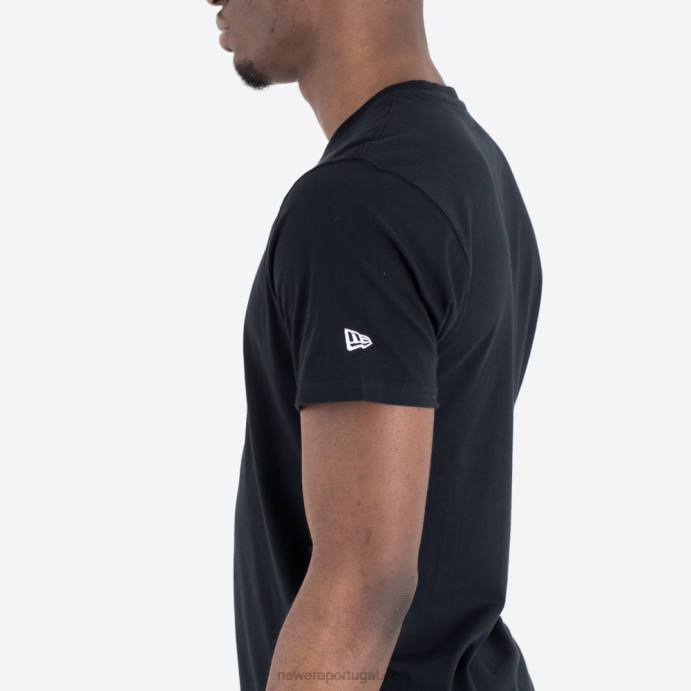 FFTN3132 New Era camiseta preta com logo do time san antonio spurs