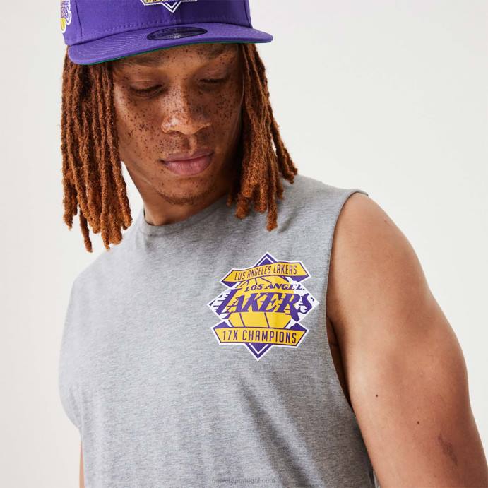 FFTN3134 New Era regata cinza campeonato da nba la lakers