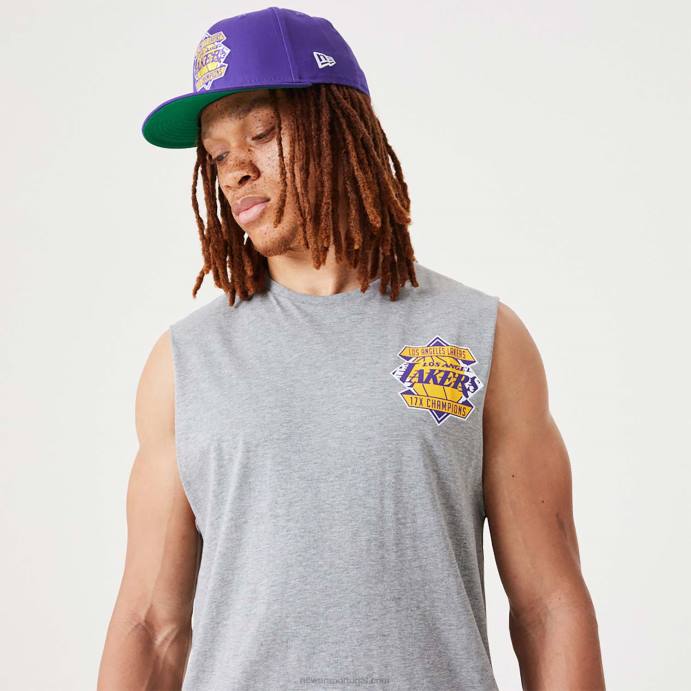 FFTN3134 New Era regata cinza campeonato da nba la lakers