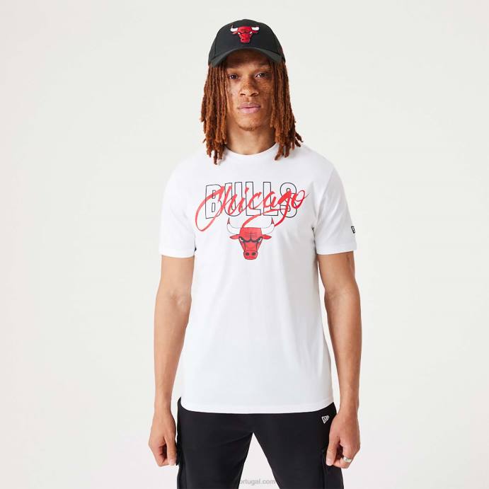 FFTN3135 New Era camiseta branca chicago bulls nba script