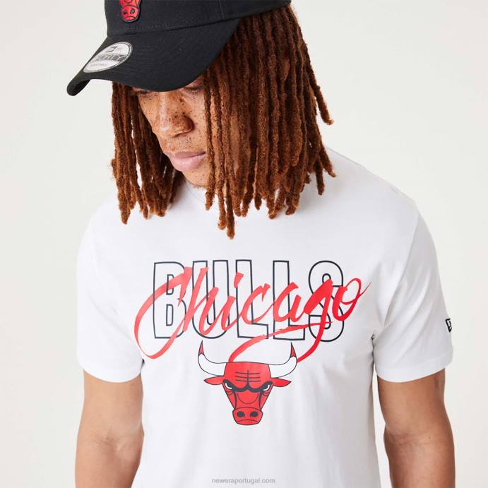 FFTN3135 New Era camiseta branca chicago bulls nba script