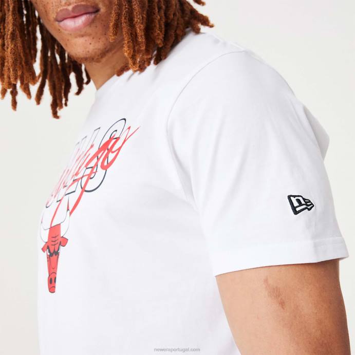 FFTN3135 New Era camiseta branca chicago bulls nba script