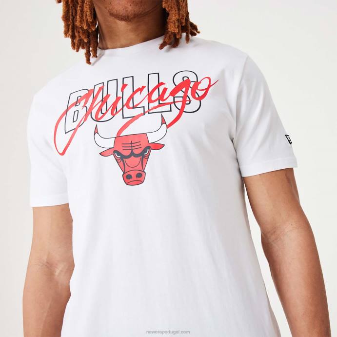 FFTN3135 New Era camiseta branca chicago bulls nba script