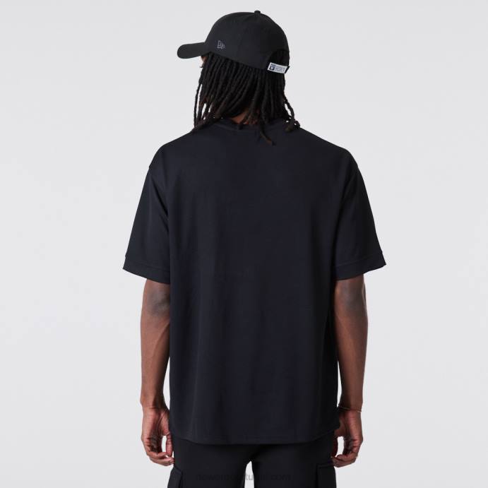 FFTN3138 New Era brooklyn nets nba t-shirt malha contorno preto